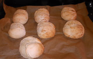self made rolls in the oven